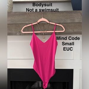 Mind Code Hot Pink  Bodysuit Tank Top Small S NWOT